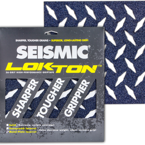 Seismic 36-grit Lokto METAL PLATE Grip Tape - 3 Sheets (11 x 11)