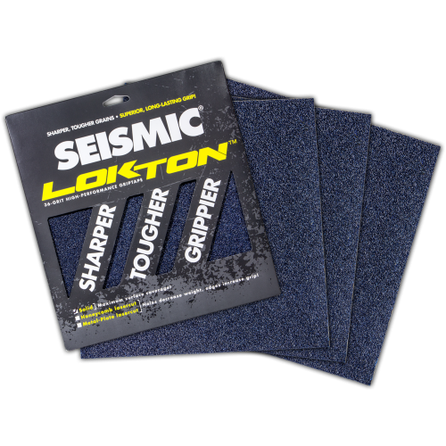 Seismic 36-grit Lokton SOLID Grip Tape - 3 Sheets (11 x 11)