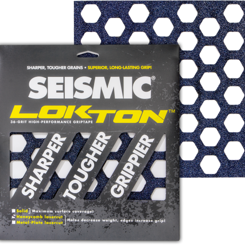 Seismic 36-grit Lokton HONEYCOMB Grip Tape - 3 Sheets (11 x 11)