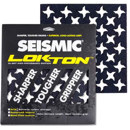 Seismic 36-grit Lokto NINJA STAR Grip Tape - 3 Sheets (11 x 11)